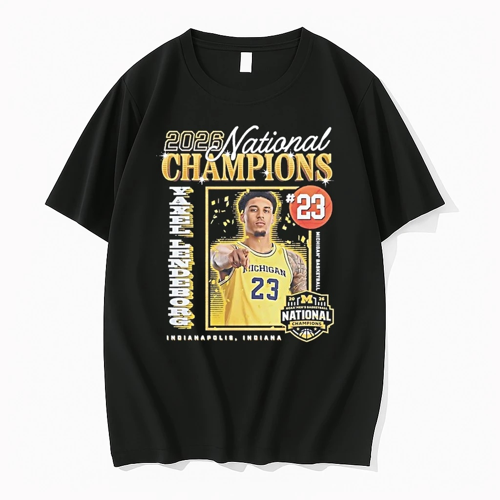 Yaxel Lendeborg 23 Michigan 2026 Mens Basketball National Champion Shirts