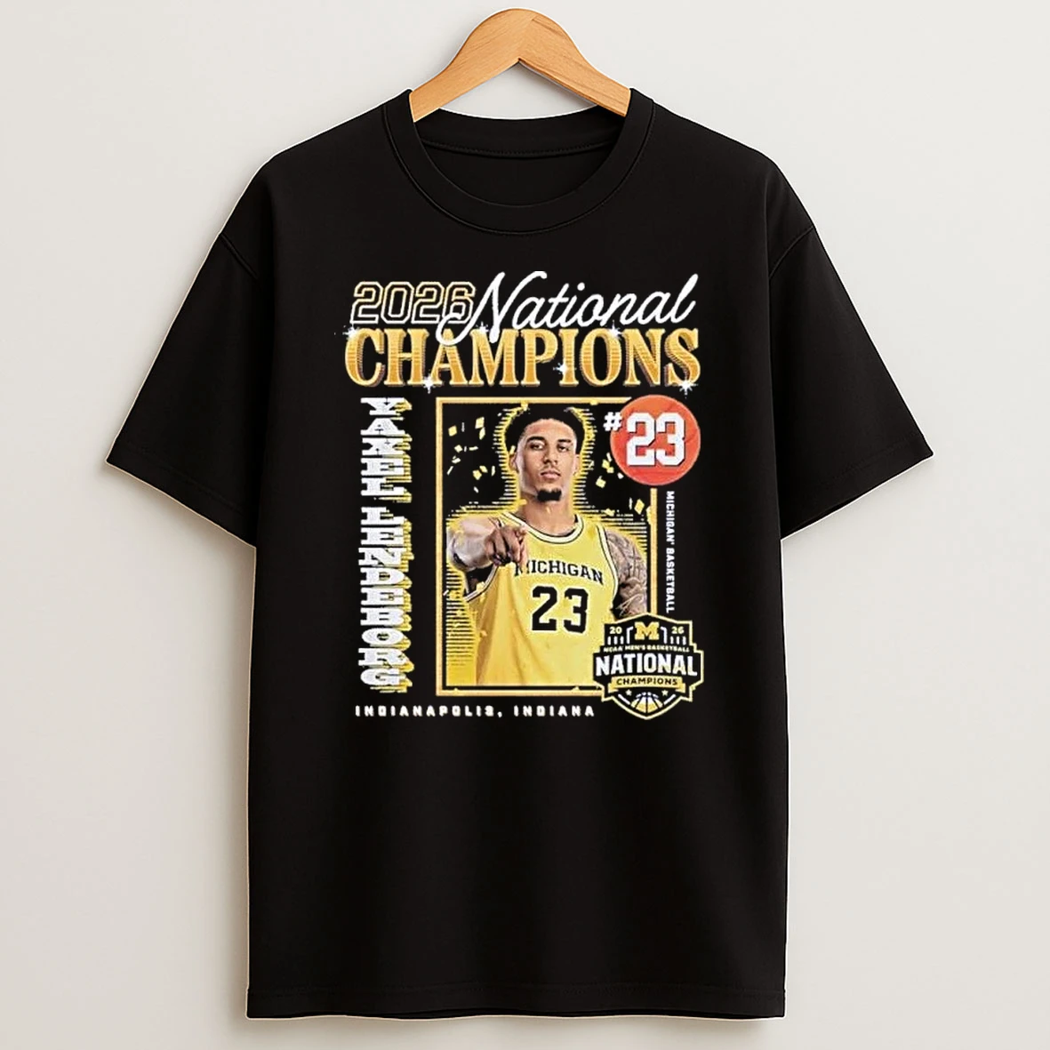 Yaxel Lendeborg Michigan Wolverines 2026 Mens Basketball National Champions Shirts
