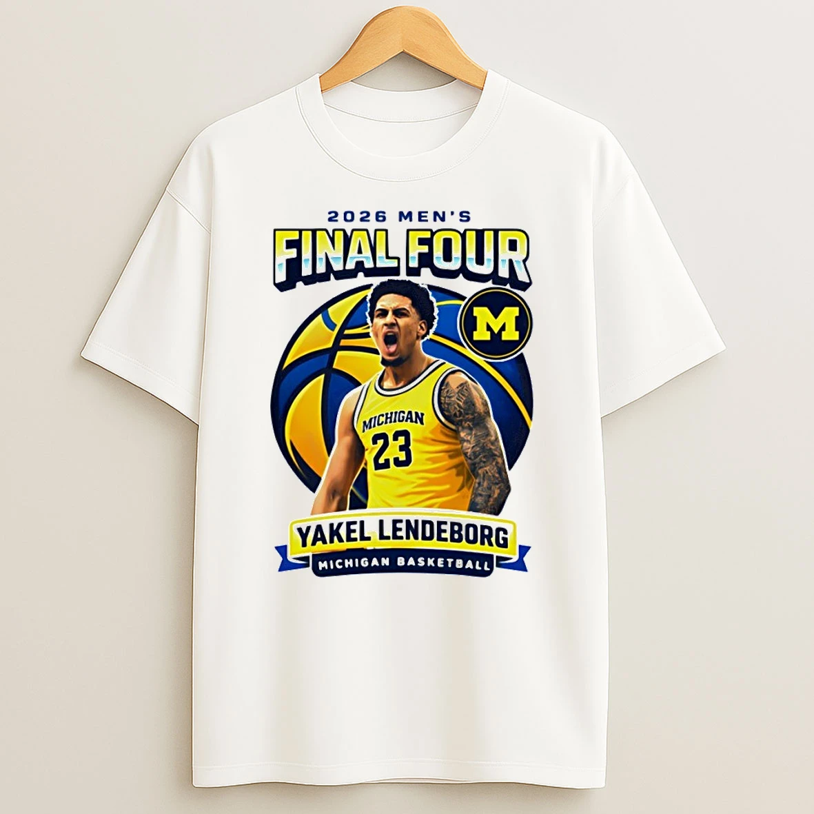Yaxel Lendeborg Michigan Wolverines Mens Basketball Final Four Shirts