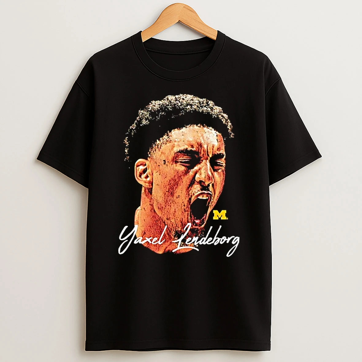 Yaxel Lendeborg Michigan Wolverines Mens Basketball Portrait Shirts