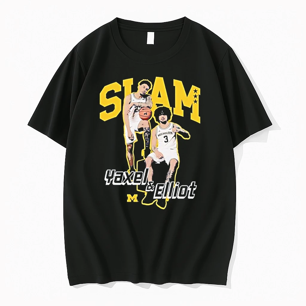 Yaxel Lendeborg And Elliot Cadeau Michigan Wolverines Slam Shirts