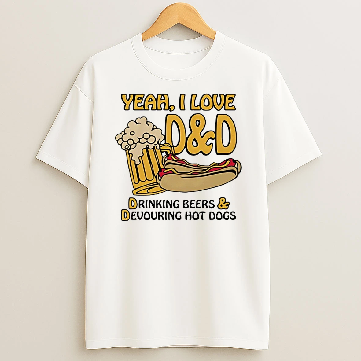 Yeah I Love D And D Drinking Beers And Devouring Hot Dogs Shirts