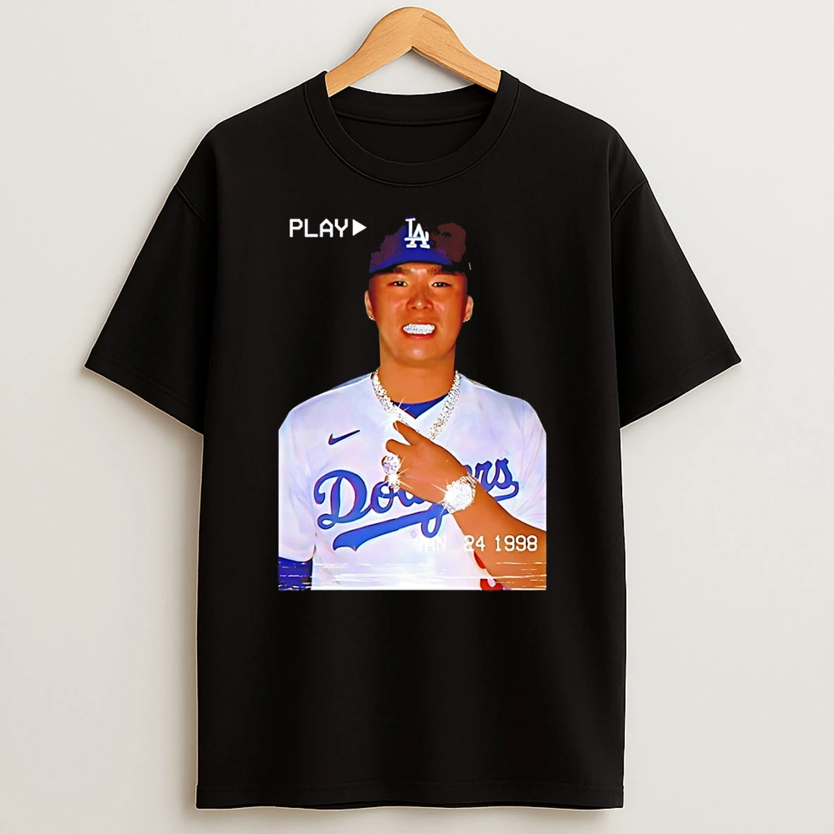 Yoshinobu Yamamoto Grillz Los Angeles Dodgers Mlb Baseball Nike Logo Shirts
