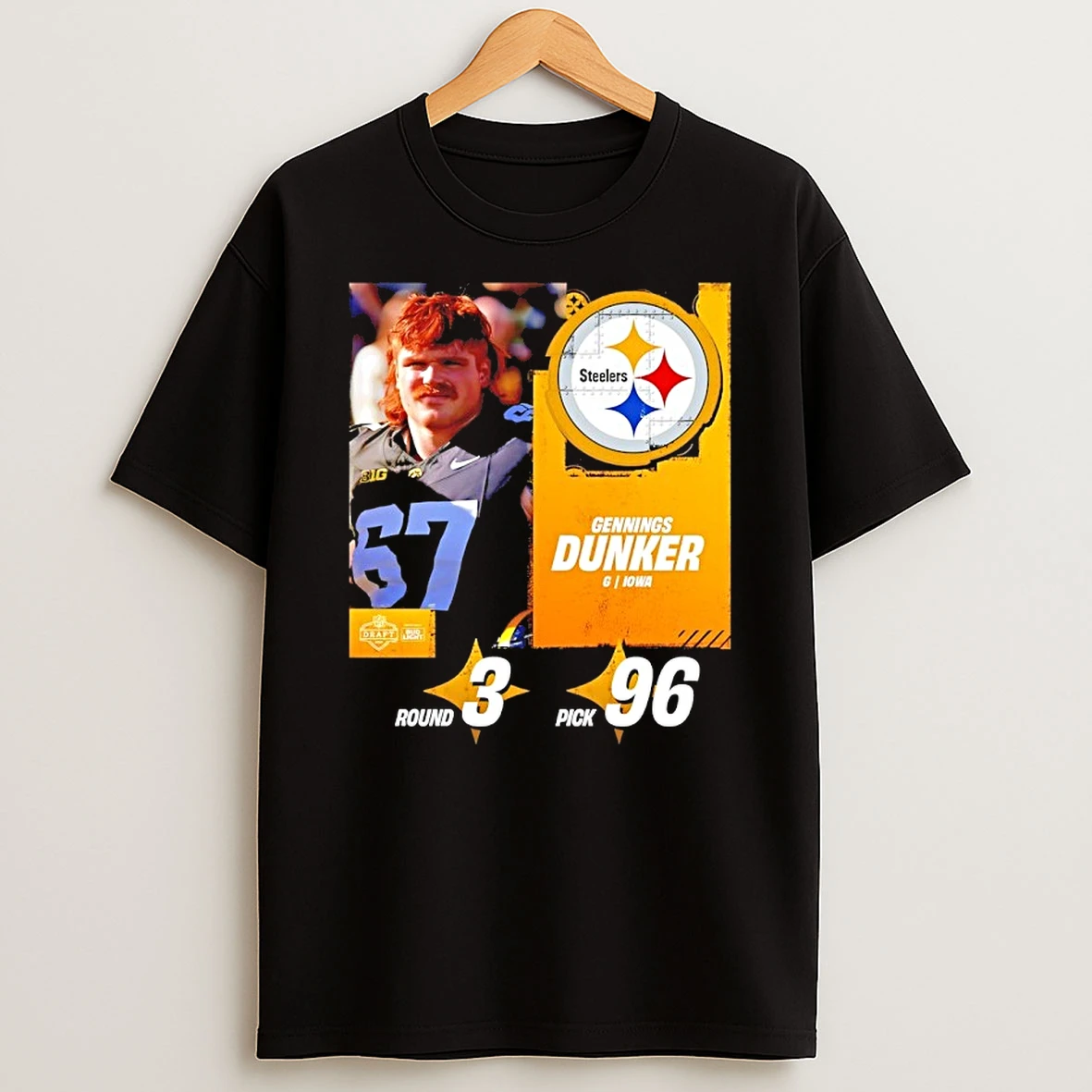 Dmkcx2gn Pittsburgh Steelers Gennings Dunker 2026 Nfl Draft Graphic Shirts