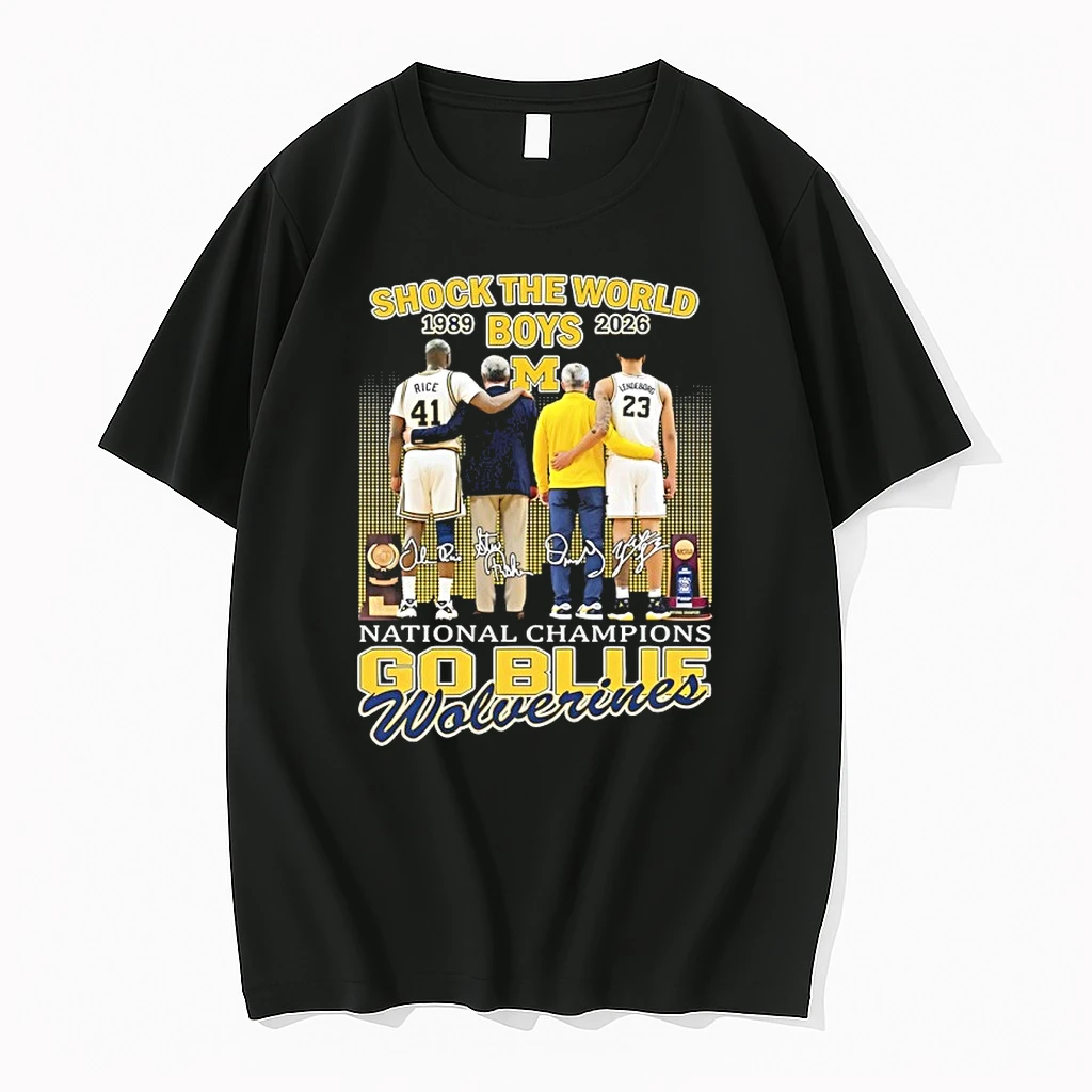 H8lzadav Michigan Wolverines Shock The World Boys 1989 2026 National Champions Go Blue Signatures Shirts