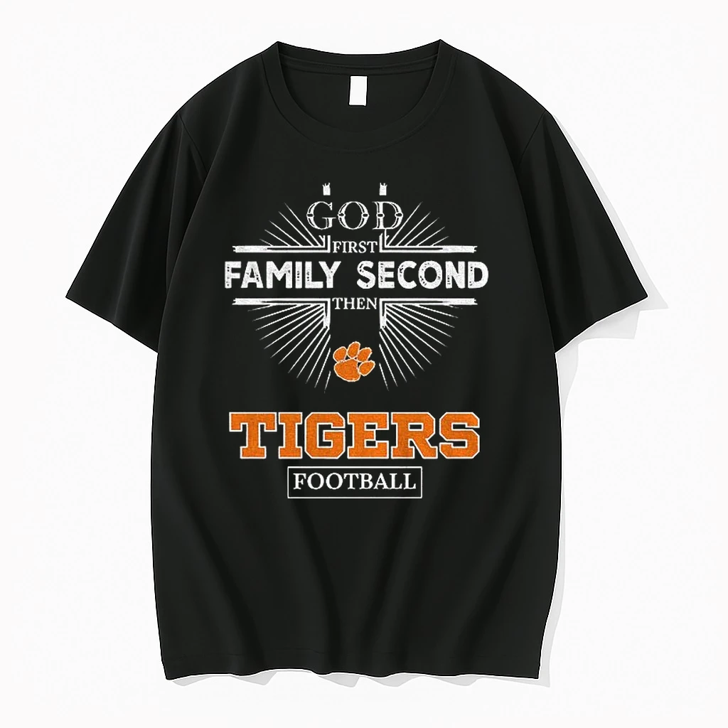 K0s0lovl God First Family Second Then Clemson Tigers Football Shirts