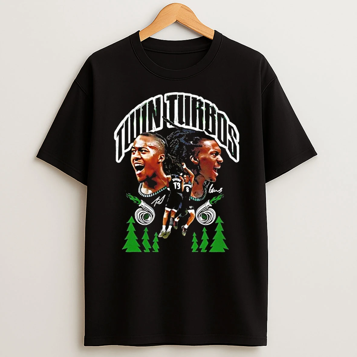 Pnxxerba Minnesota Timberwolves Twin Turbos Autographed Shirts