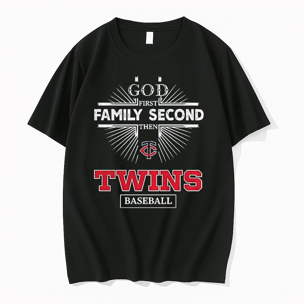 Sx979y85 God First Family Second Then Minnesota Twins Baseball Shirts