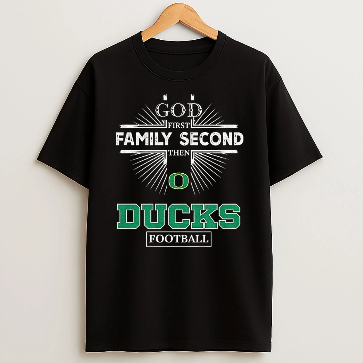 Vnxkzyco God First Family Second Then Oregon Ducks Football Shirts
