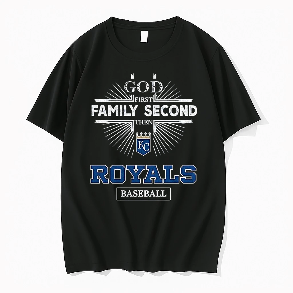 Xzkdcj5t God First Family Second Then Kansas City Royals Baseball Shirts