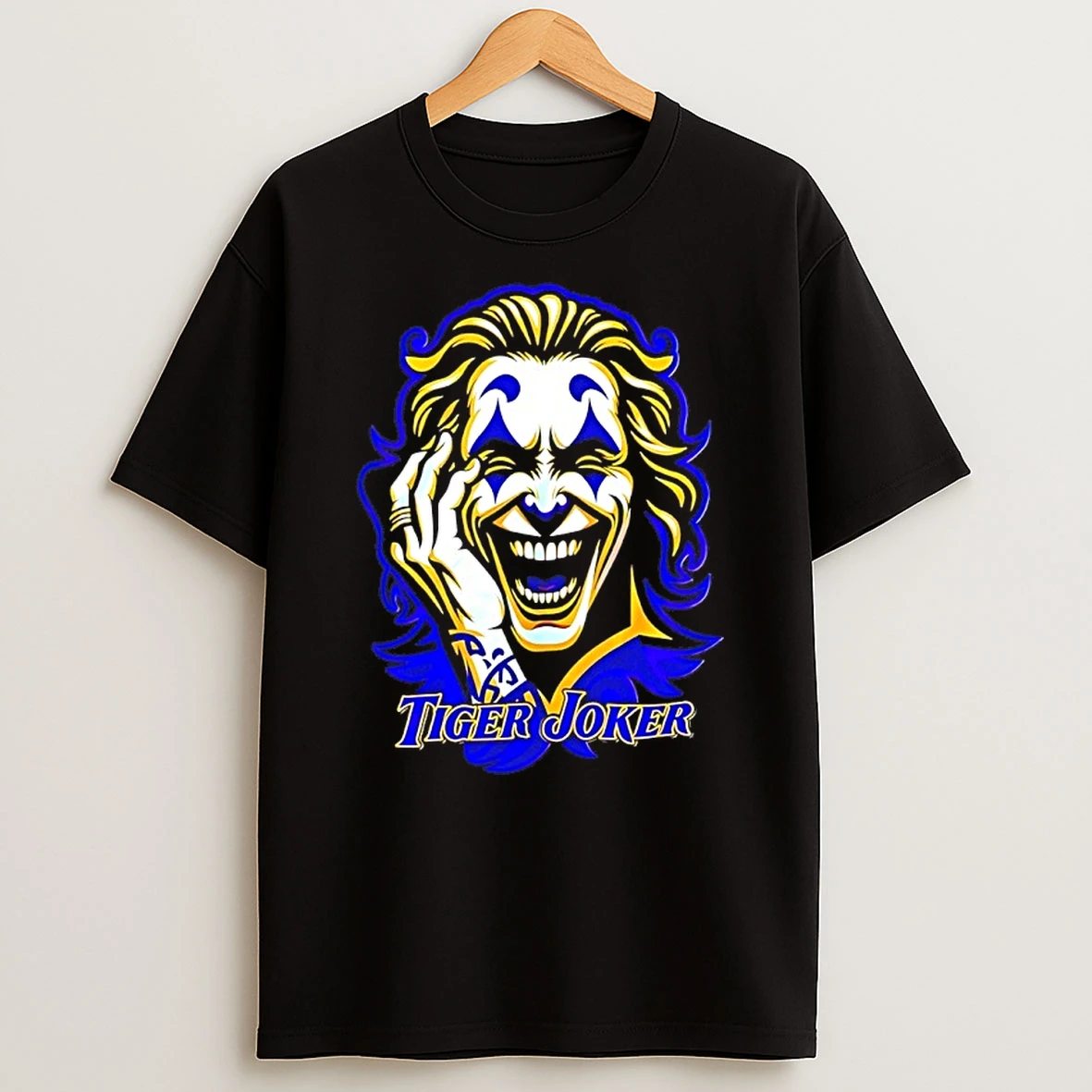 1f890jwx Tiger Joker Maniacal Visage Graphic Shirts
