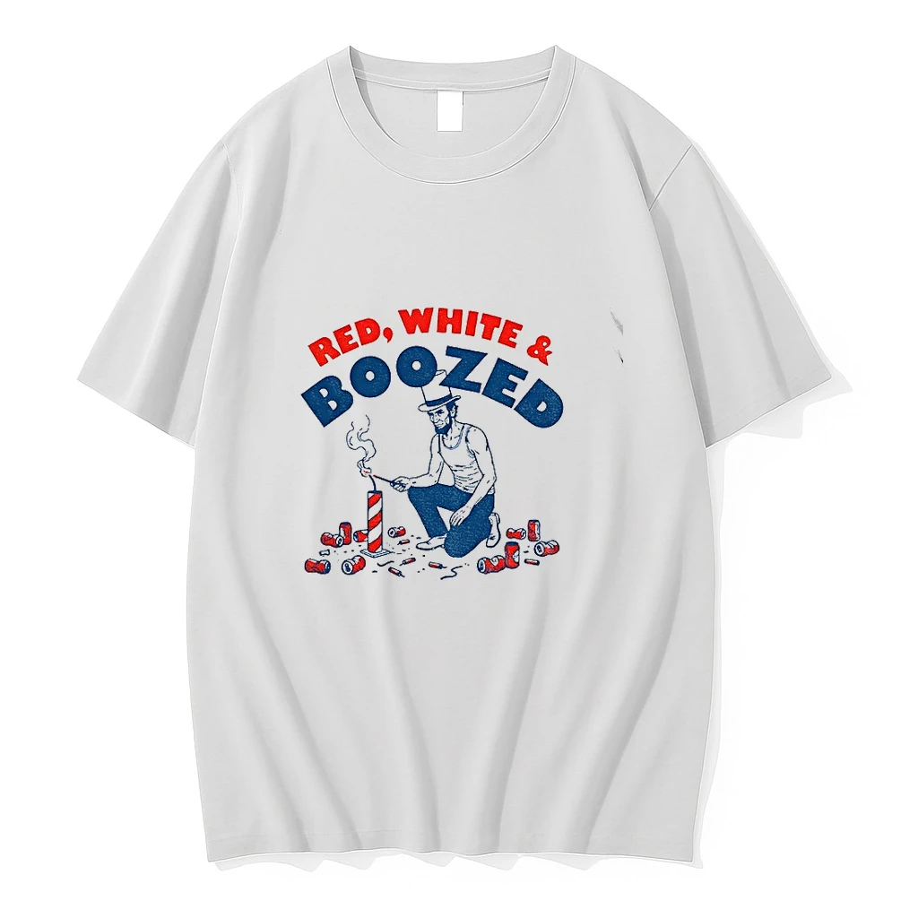 Abraham Lincoln Red White Boozed Firework Shirts