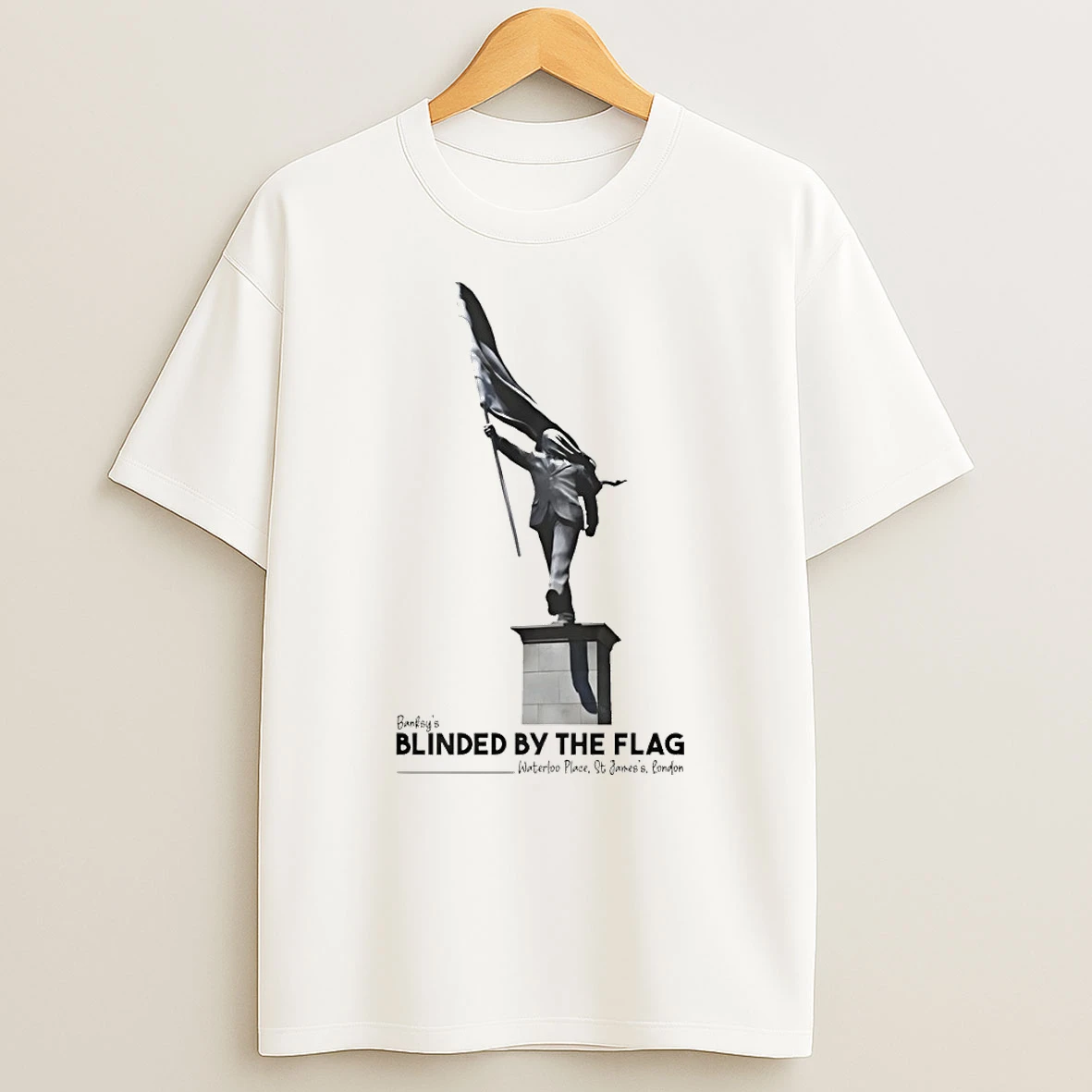 Banksy London Statue Blinded By The Flag Shirts