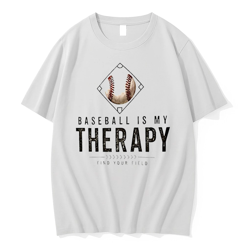 Baseball Is My Therapy Find Your Field Logo Shirts