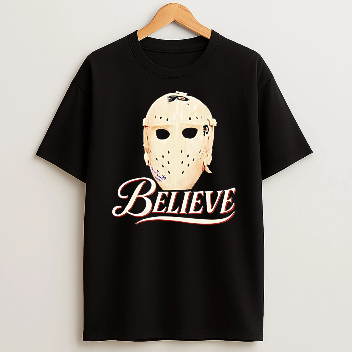 Believe Jason Vahooeae Mask Flyers Hockey Shirts