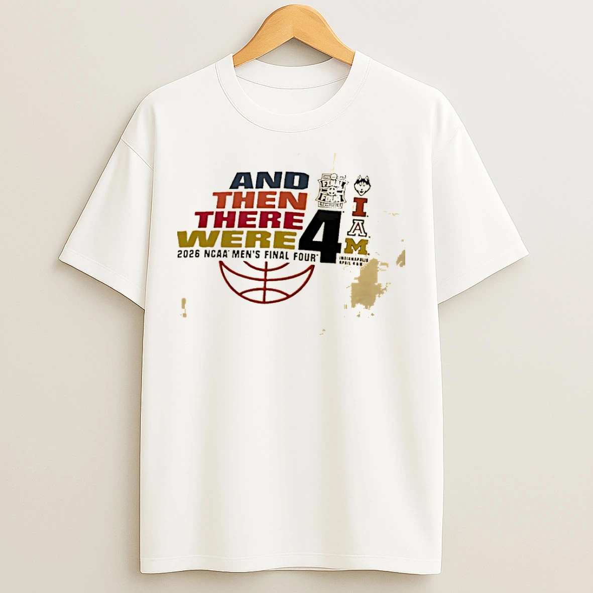 Classic And Then There Were 4 2026 Ncaa Mens Final Four Basketball Court Logo T Shirts