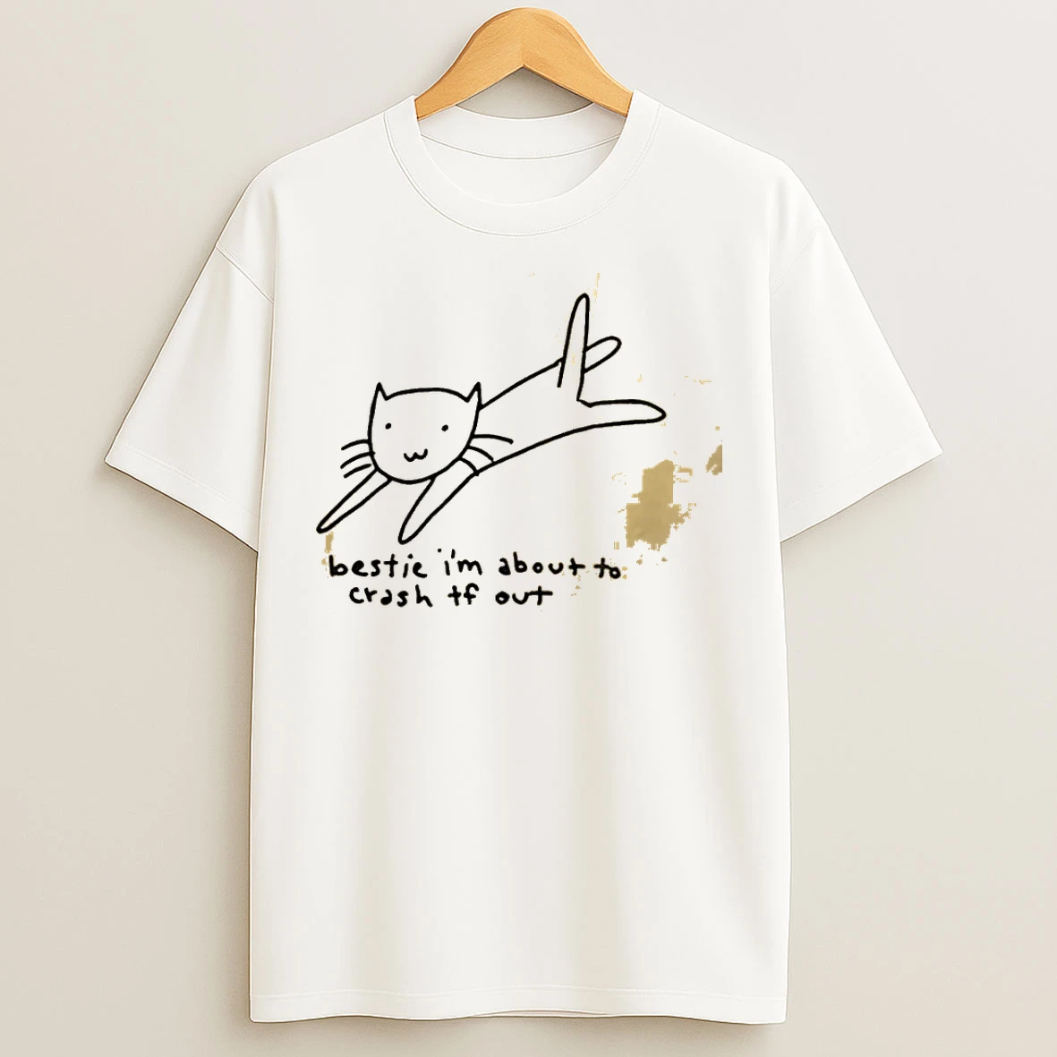 Classic Bestie Im About To Crash Out Cat Drawing T Shirts