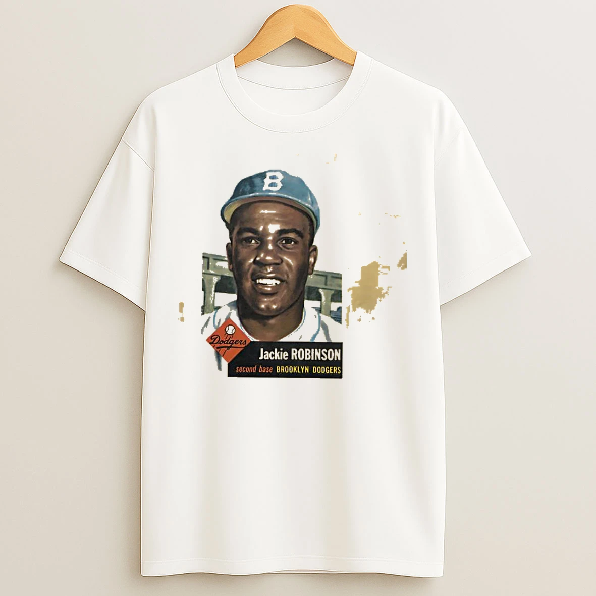 Classic Brooklyn Dodgers Jackie Robinson Topps Dodgers Baseball Card T Shirts