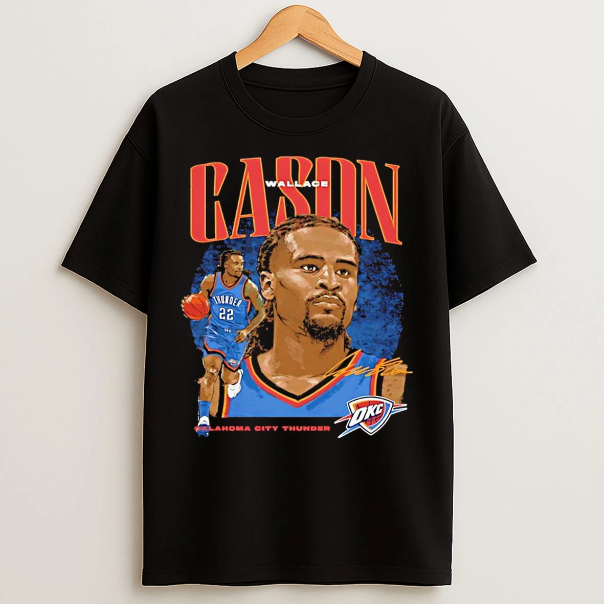 Classic Cason Wallace Dual Graphic Oklahoma City Thunder T Shirts