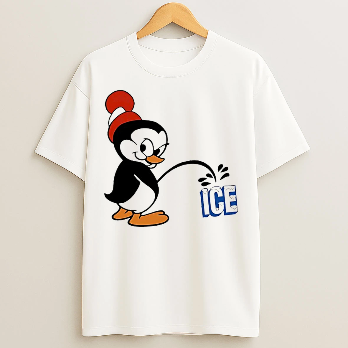 Classic Chilly Willy Penguin Pee On Ice Abolish Ice T Shirts