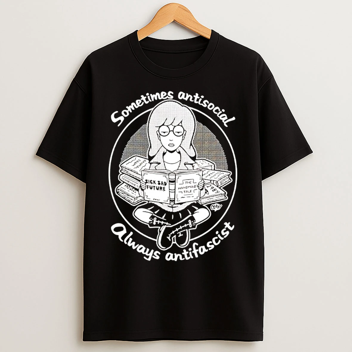 Classic Daria Morgendorffer Sometimes Antisocial Always Antifascist T Shirts