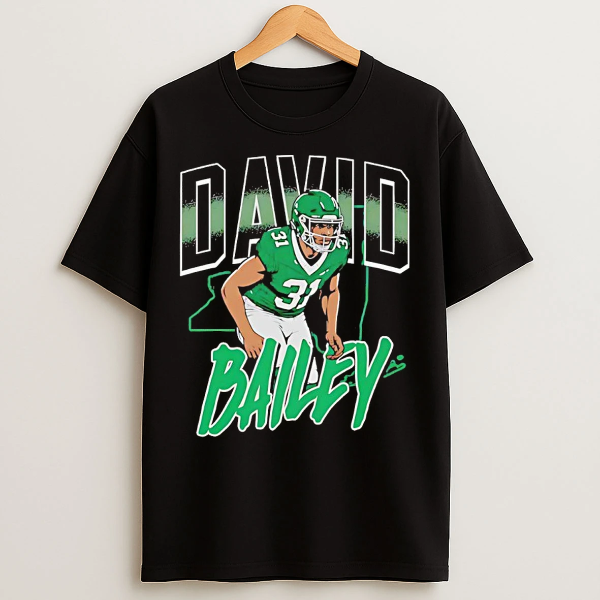 Classic David Bailey Ny Map Graphic New York Jets T Shirts