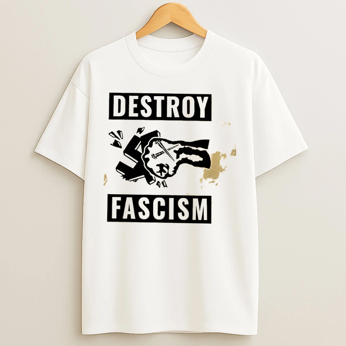 Classic Destroy Fascism Swastika Symbol T Shirts