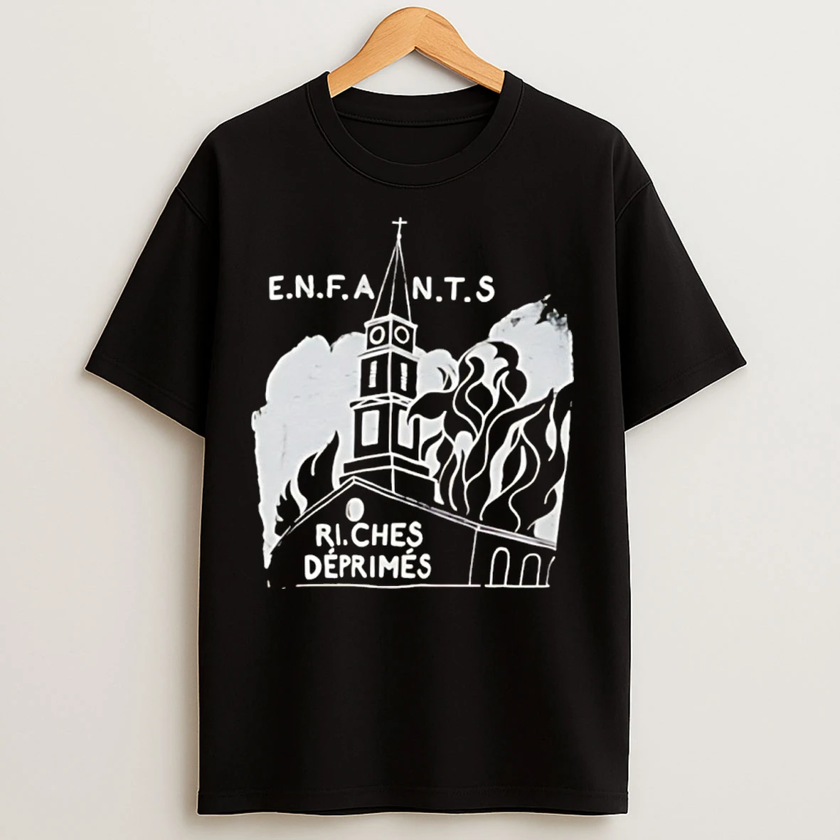 Classic Enhypen Wearing Burning Church T Shirts