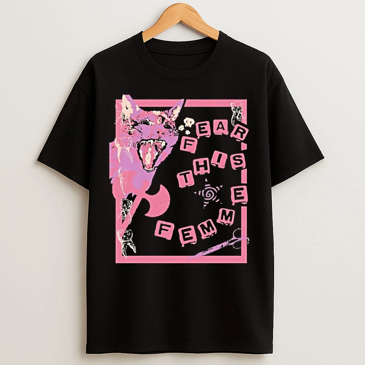 Classic Fear This Femme Cat Vintage T Shirts