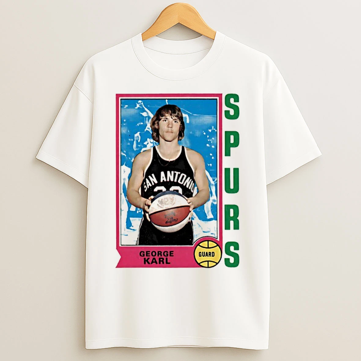 Classic George Karl Guard Legendary History Card San Antonio Spurs T Shirts