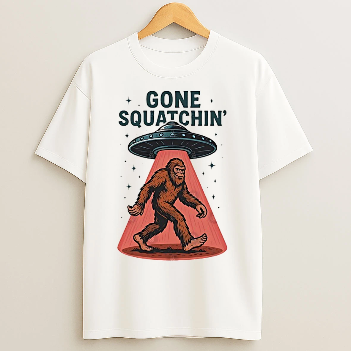 Classic Gone Squatchin Bigfoot Sasquatch Ufo Alien Abduction T Shirts
