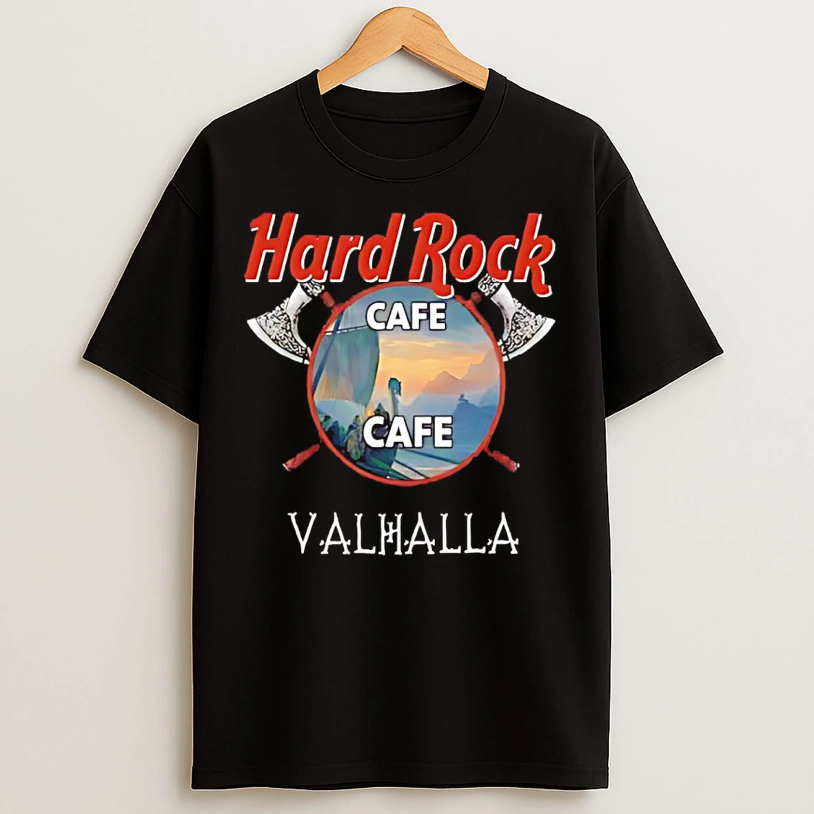 Classic Hard Rock Cafe Valhalla Viking Axe T Shirts