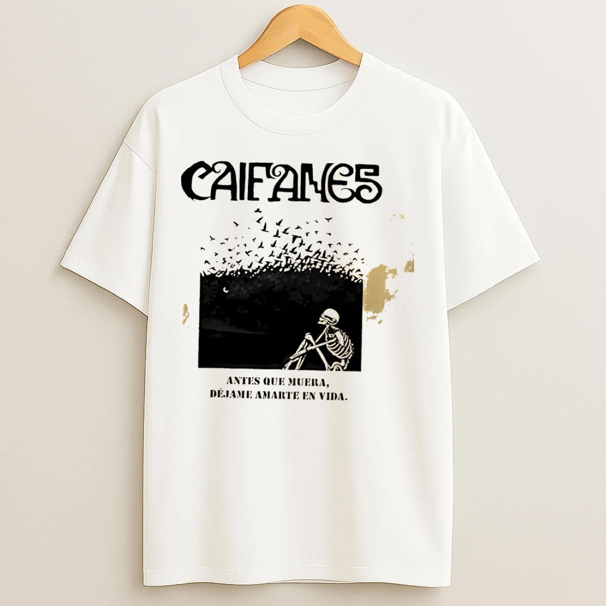 Classic Hk9dz2on Caifanes Miedo Skeleton Birds T Shirts