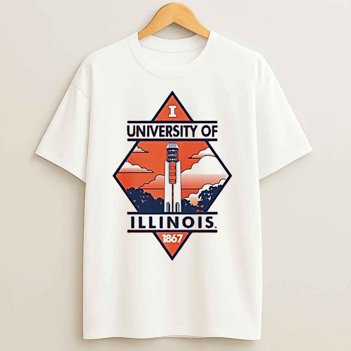 Classic Illinois Fighting Illini Mcfarland Memorial Bell Tower 1867 T Shirts