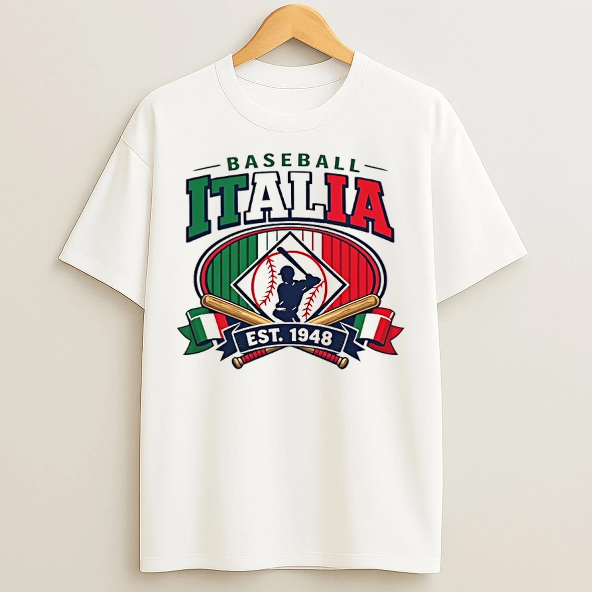 Classic Italia Baseball Heritage Est 1948 T Shirts