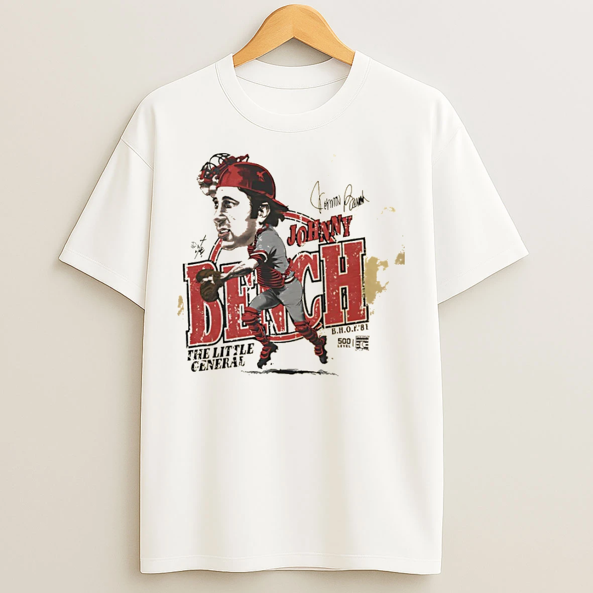 Classic Johnny Bench Cincinnati Bruce Stark Collection T Shirts