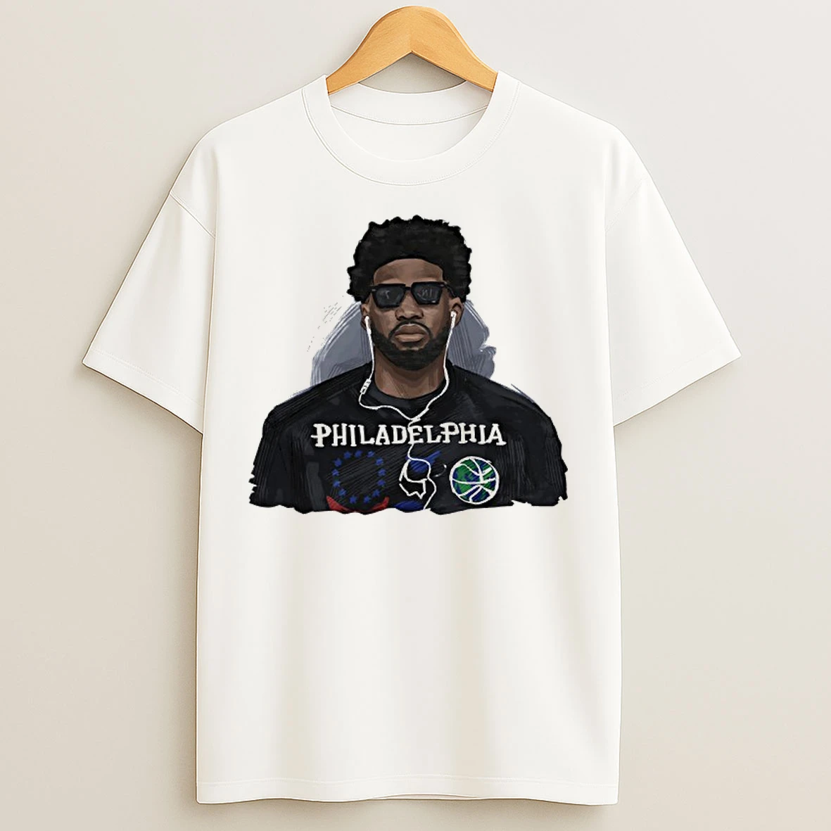 Classic Justin Edwards Philadelphia 76ers Player Art T Shirts