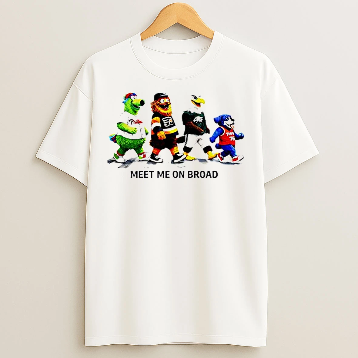 Classic Meet Me On Broad Philadelphia Philly Mascots Crosswalk T Shirts