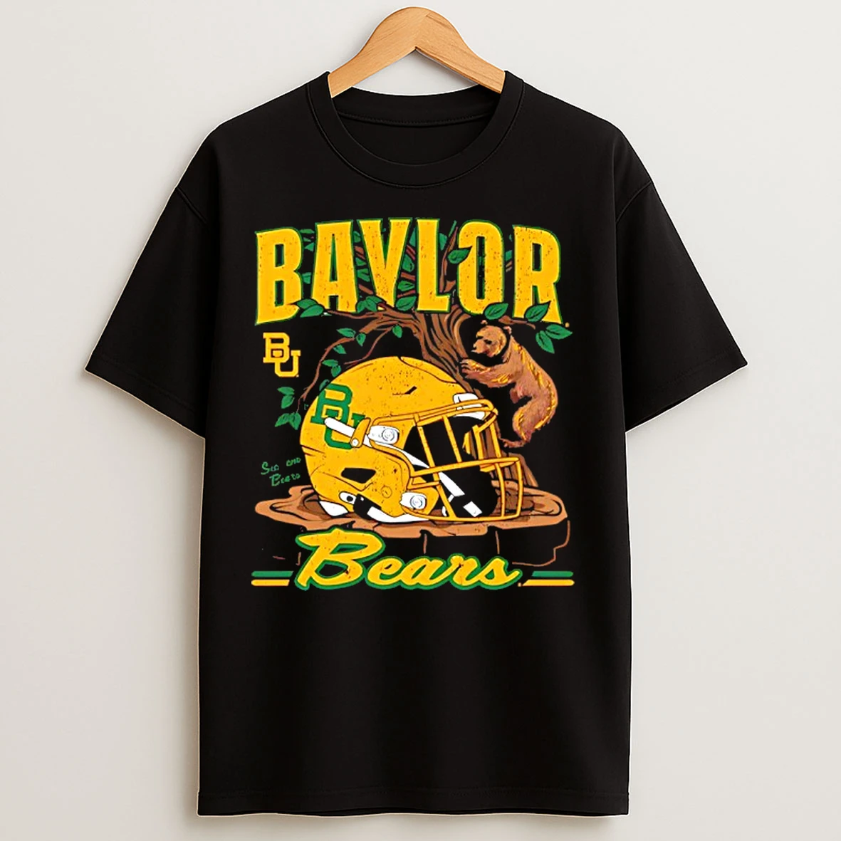 Classic Ncaa Football Baylor Bears Vintage Helmet T Shirts