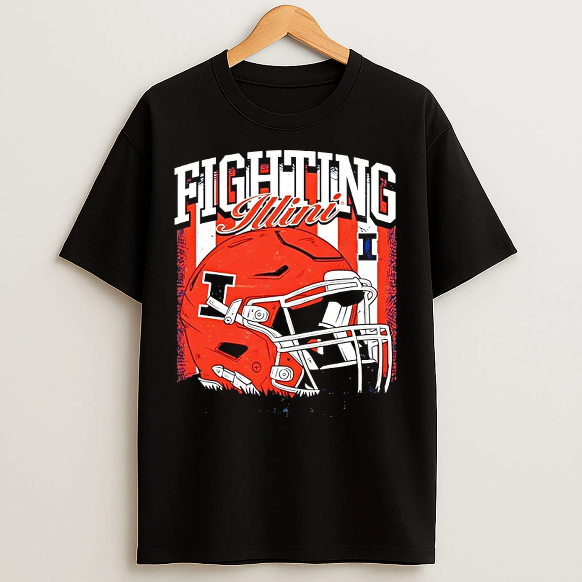 Classic Ncaa Football Illinois Fighting Illini Vintage Helmet T Shirts