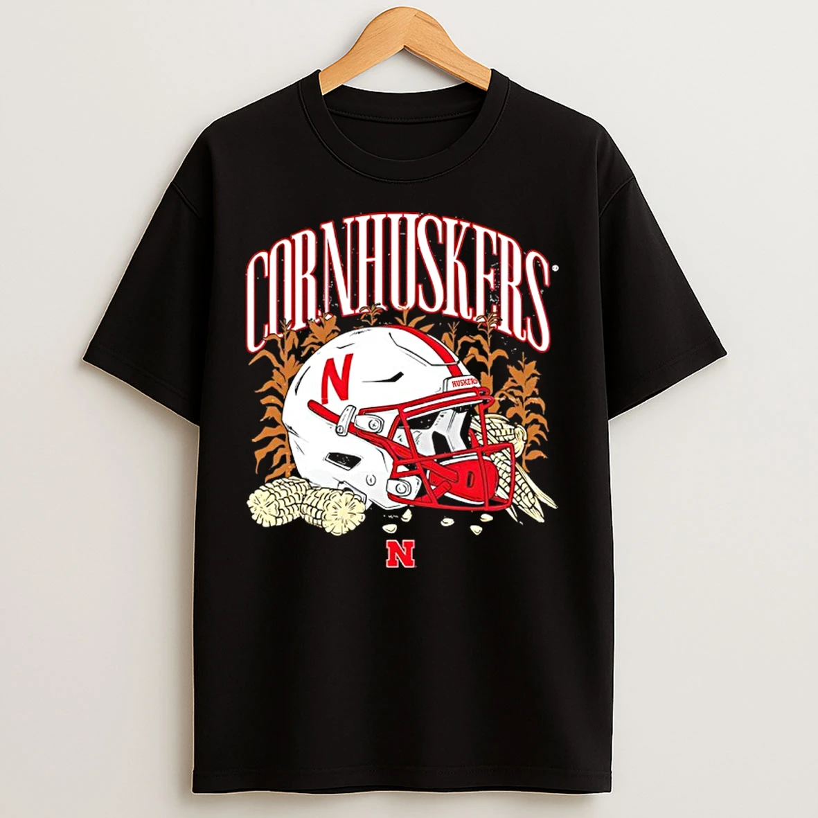 Classic Ncaa Football Nebraska Cornhuskers Vintage Helmet T Shirts