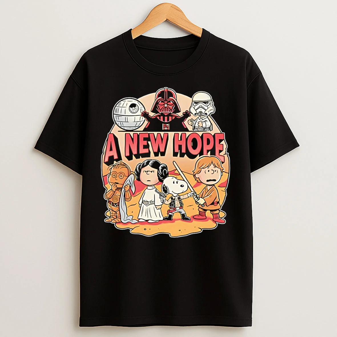 Classic Peanuts Star Wars Tiny Rebel A New Hope T Shirts
