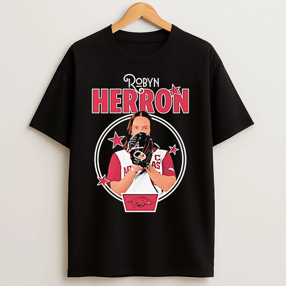 Classic Robyn Herron Portrait Arkansas Razorbacks Softball T Shirts