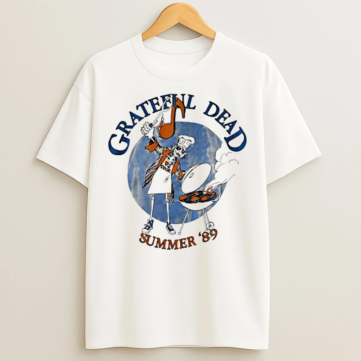Classic Skeleton Chef Grateful Dead Summer 89 T Shirts