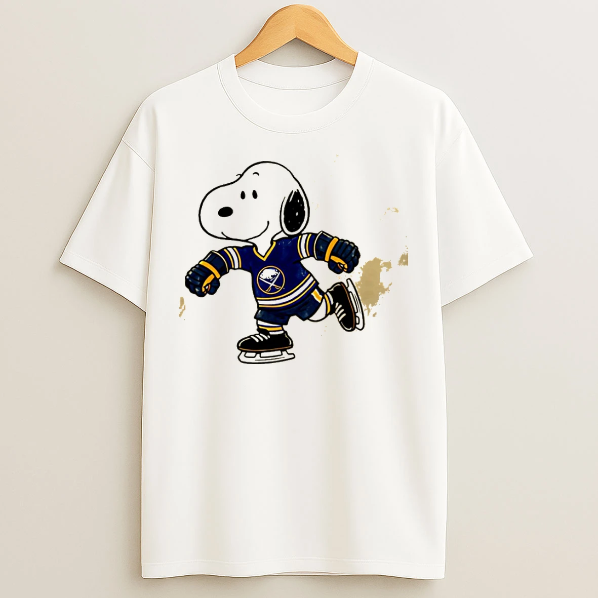 Classic Snoopy With Buffalo Sabres Ice Hockey Jersey T Shirts