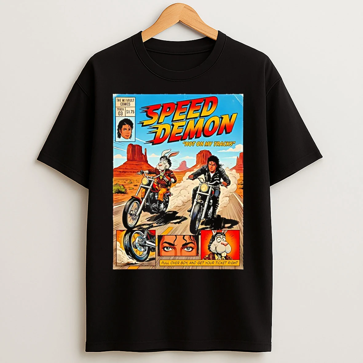 Classic Speed Demon Jackson Comic Hot On My Tracks Pull Over Boy And Get Your Ticket Right T Shirts