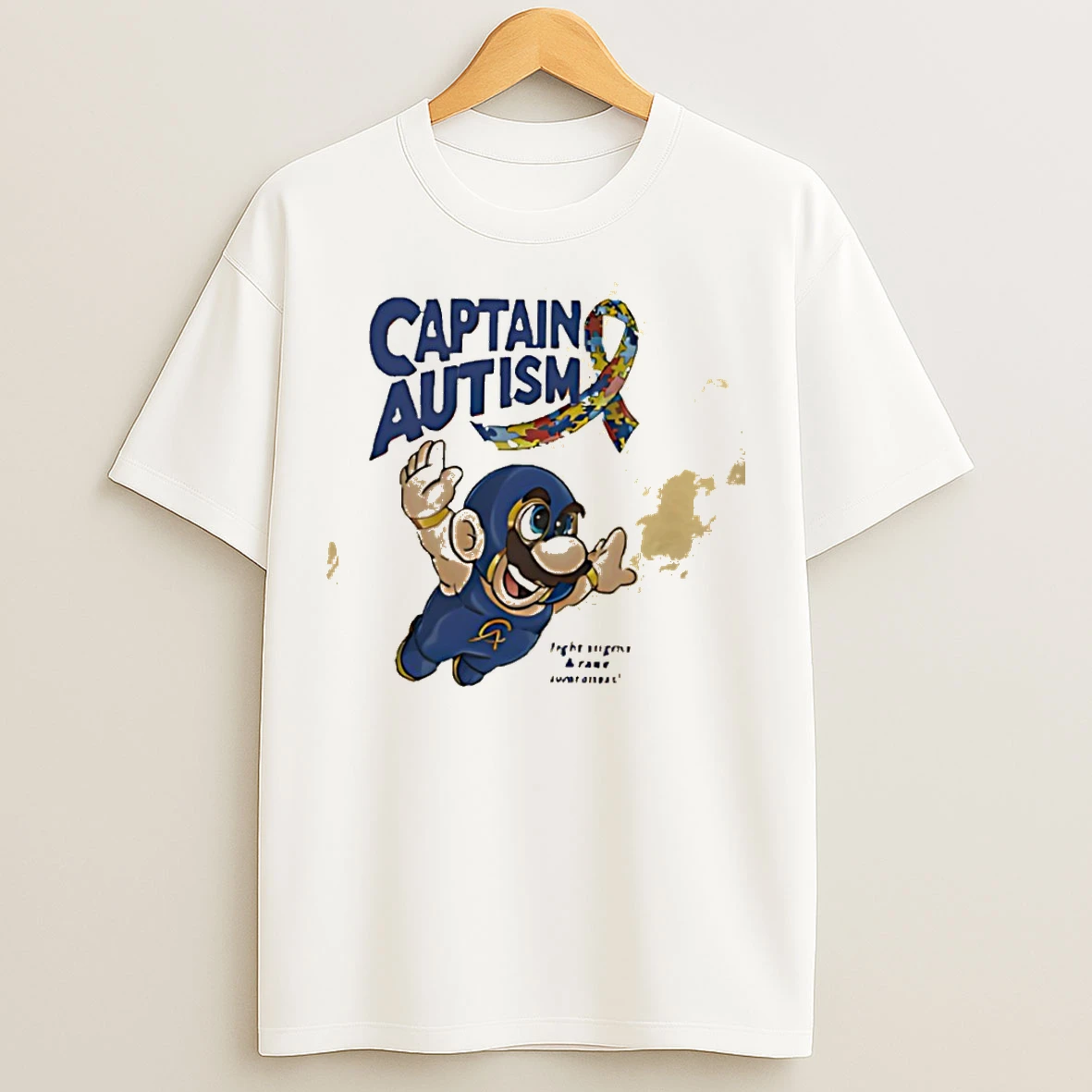 Classic Super Mario Flying Captain Autism Super Captain Autism T Shirts