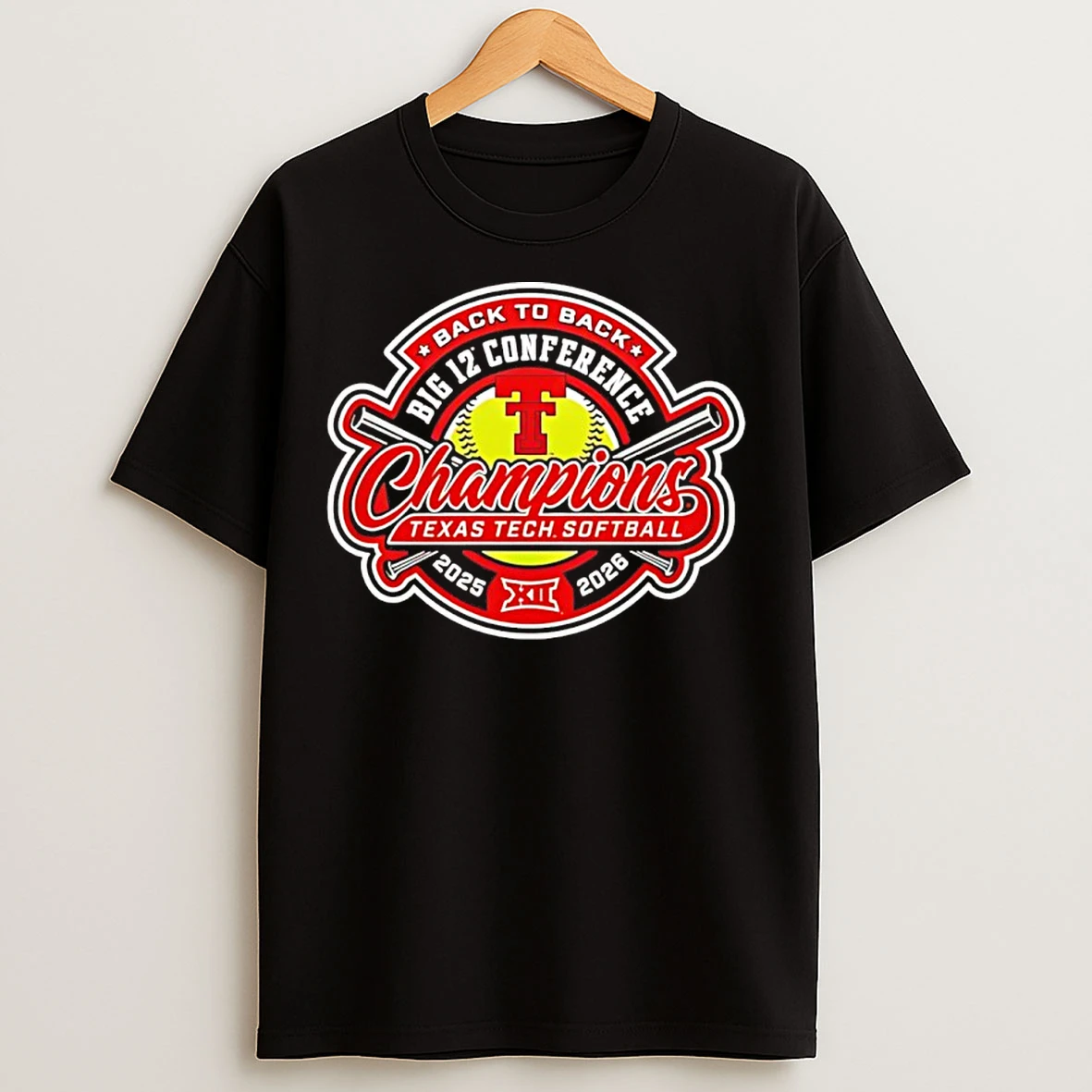 Classic Texas Tech Softball Back To Back Big 12 Conference Champions 2026 T Shirts