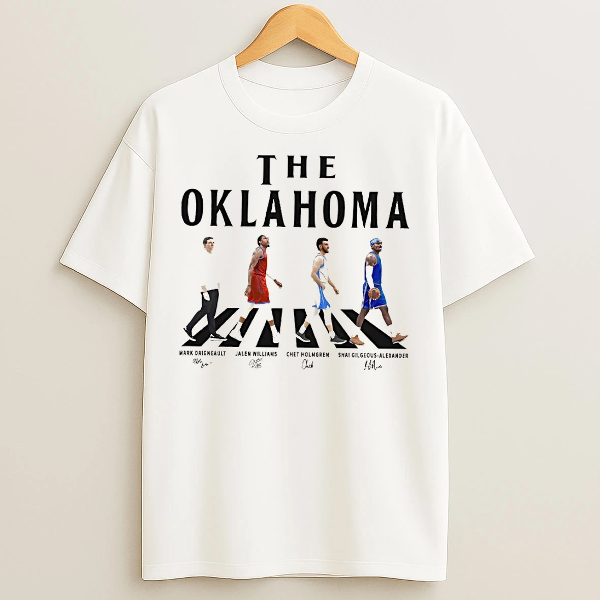 Classic The Oklahoma Walking Signatures Jalen Williams Shai Gilgeous Holmgren T Shirts