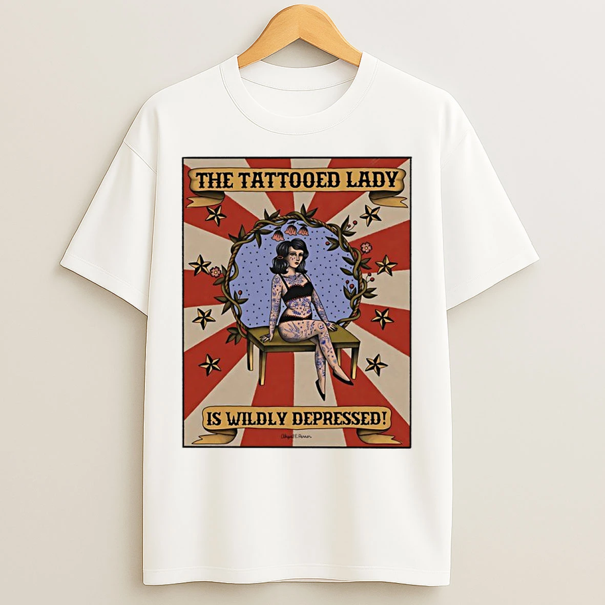 Classic The Tattooed Lady Is Wildly Depressed Vintage T Shirts